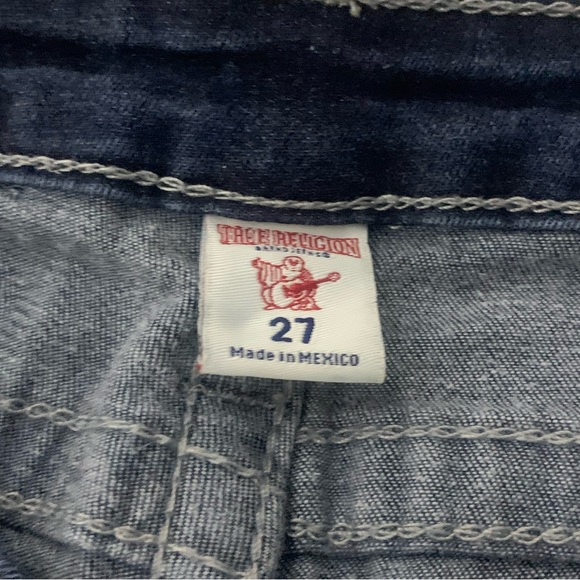 Vintage True Religion Dark Wash Denim Women Jean Rhinestone Super Skinny Size 27 - Picture 6 of 13